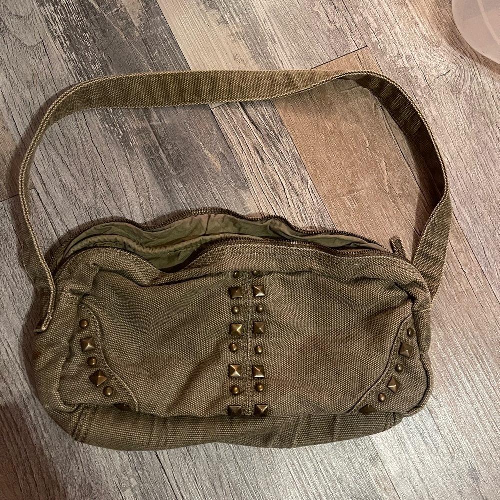 Old West Studded Khaki Shoulder Bag